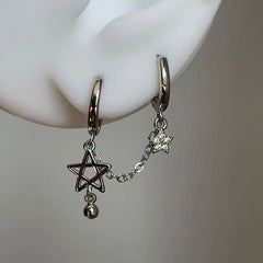 Gothic Steampunk Black Cross Rhinestone Earring