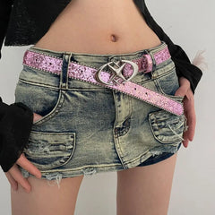 Y2K Gothic Sequins Adjustable Jeans Belt