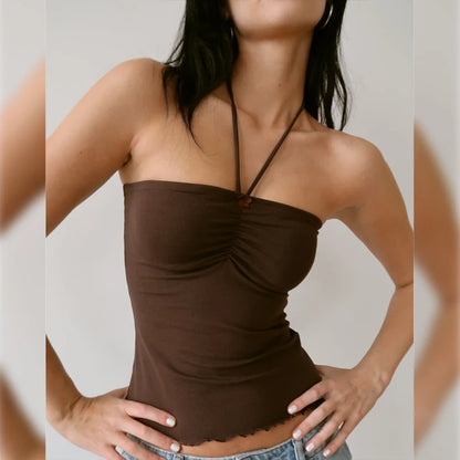 Bow Sweet Girl Y2K Backless Crop Top