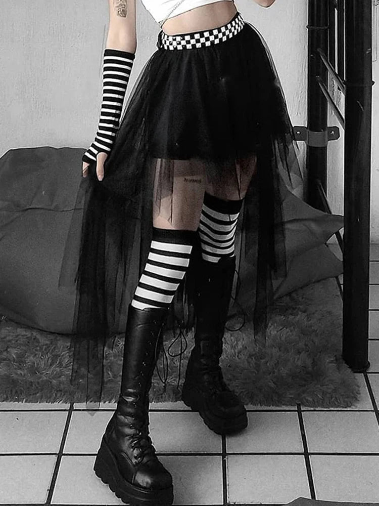 Mesh Irregular High Waist Skirt Main image