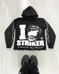 Gothic Letter Graphics Pullover Hoodie