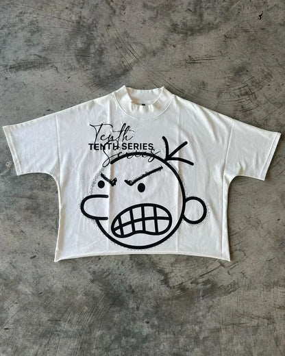 Hip Hop Skull Graphic Cotton Oversized T-shirt