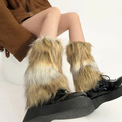 Gothic Faux Fur Vintage Sock