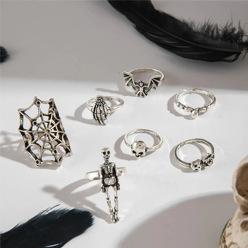 Punk Skeleton Spider Gothic Ring