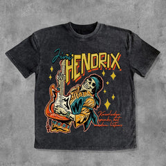 Retro Guitarist Graphic Cotton Oversized T-shirt