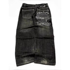 Letter Embroidery Wide Leg Pants