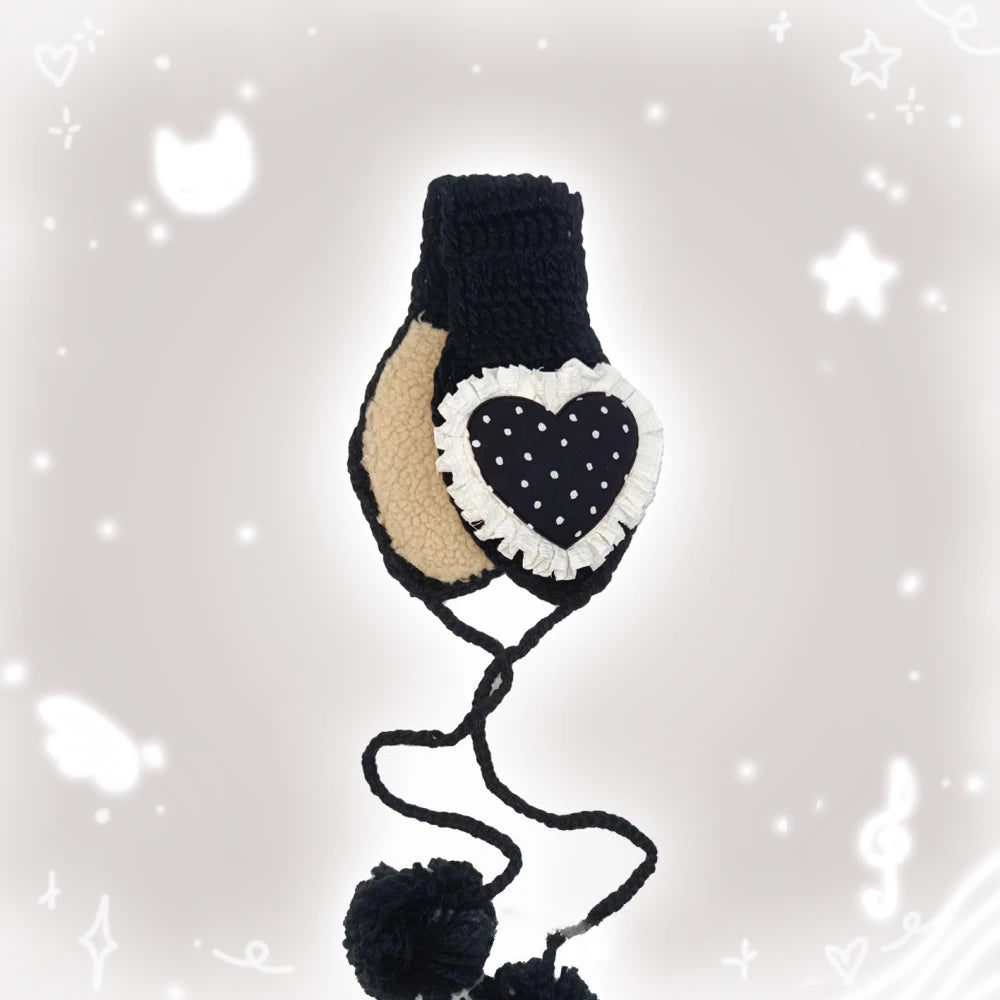 Y2K Knitted Wave Point Love Earmuff Main image