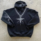 Gothic Pattern Print Casual Hoodie