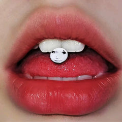 Halloween Skull Bad Smile Expression Tongue Ring