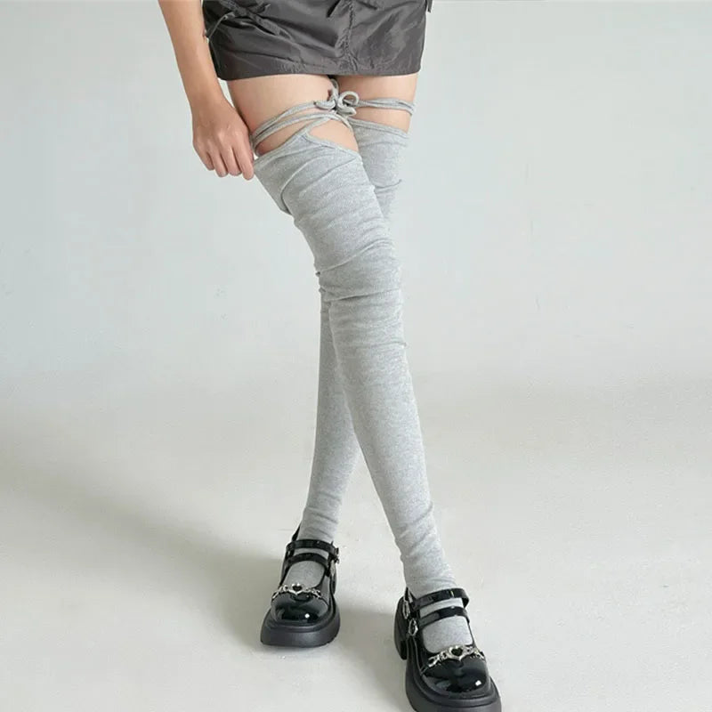 Gothic Tie Split Toe Knee Sock