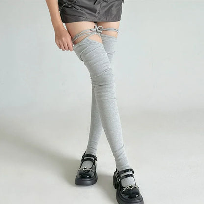 Gothic Tie Split Toe Knee Sock
