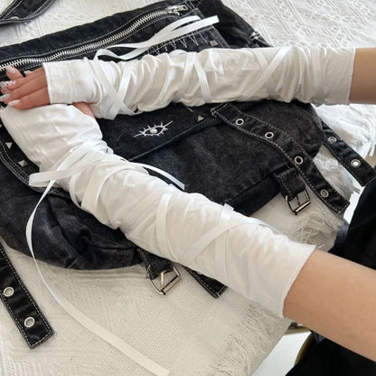 Gothic Long Strappy Glove