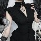 Single Breasted Sleeveless Blouse