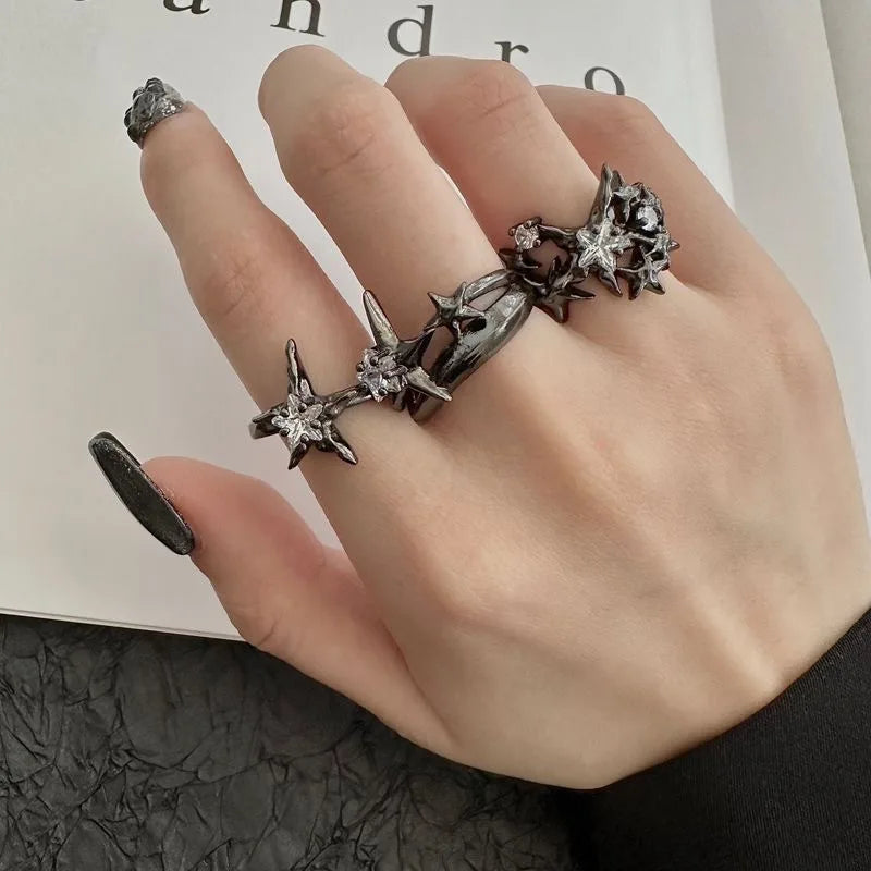 Star Shaped Gothic Zircon Ring Main image