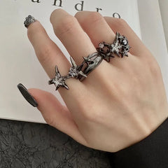 Star Shaped Gothic Zircon Ring