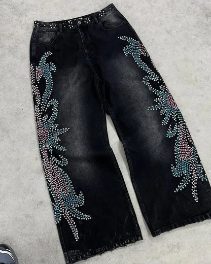 Masonry Gothic Embroidery Baggy Pant