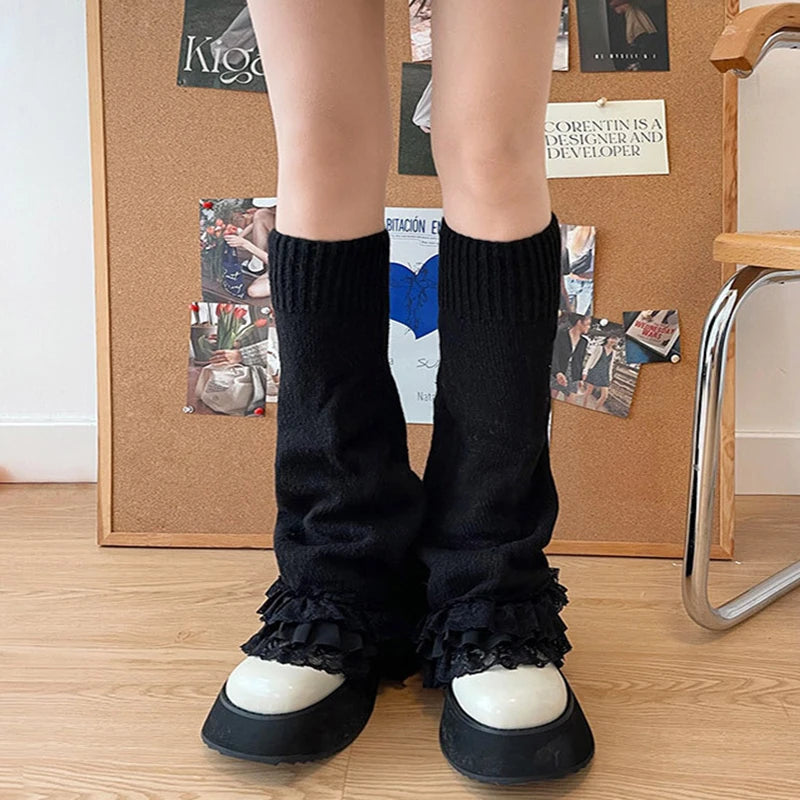 Gothic Lace Over Knee Knit Sock