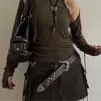 Star Rivet Y2K Gothic Metal Buckle Belt