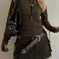 Star Rivet Y2K Gothic Metal Buckle Belt