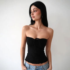 Bow Sweet Girl Y2K Backless Crop Top