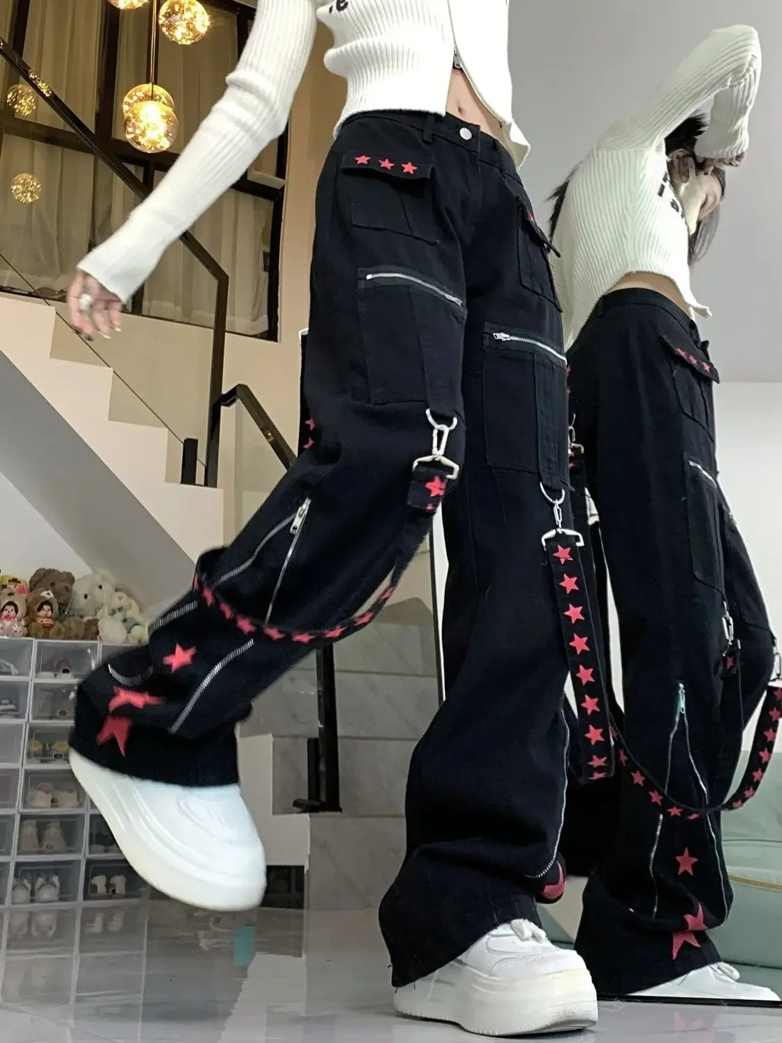 Contrast Stitch Loose Pants Main image