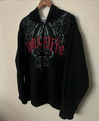 Gothic Skull Oversized Zip Hoodie