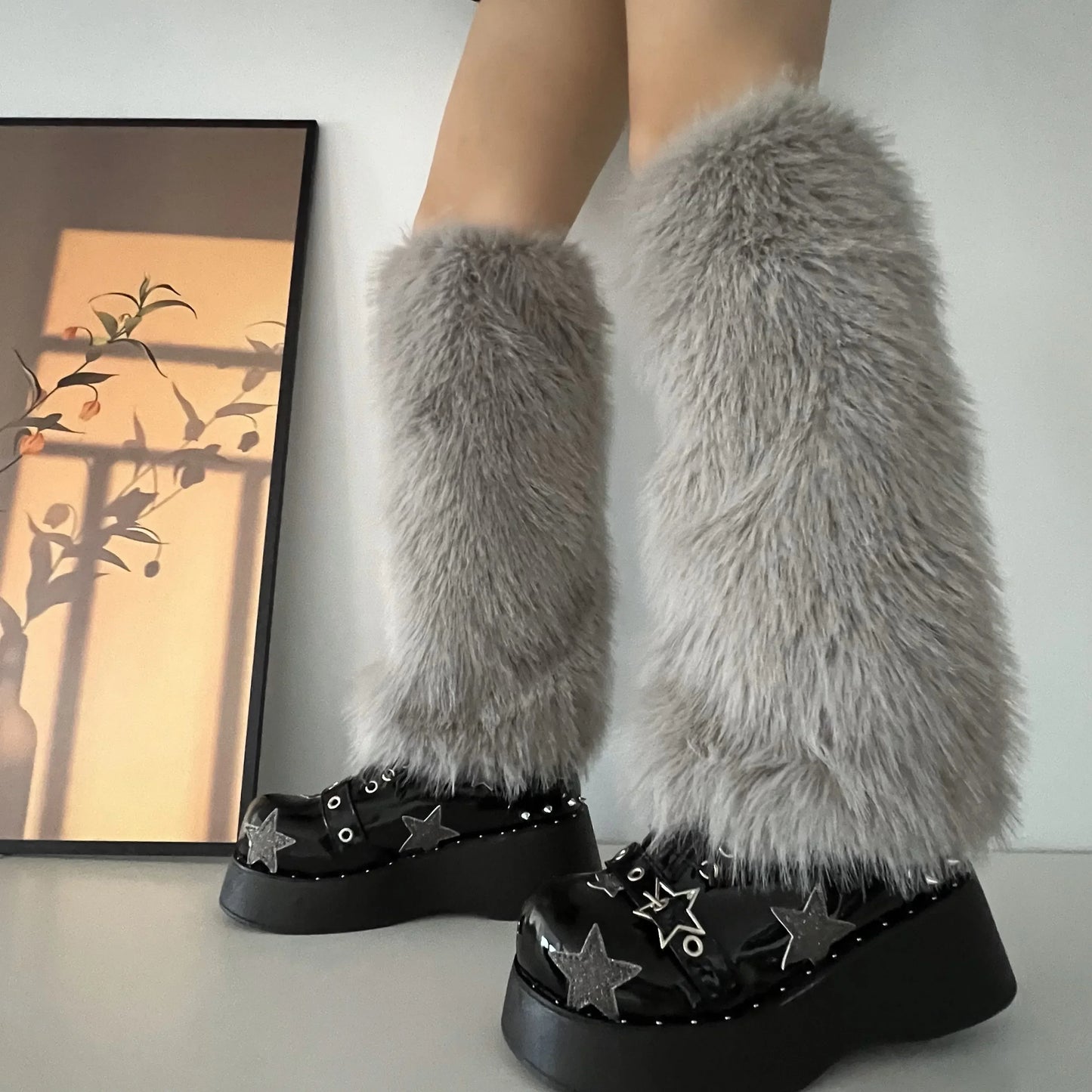 Gothic Faux Fur Rabbit Plush Sock