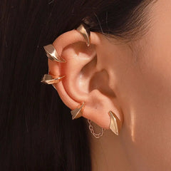 Vintage Cyberpunk Geometric Clip Earring