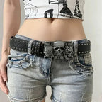 Gothic Skull Hand Leather Belt