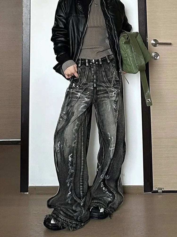 Vintage Graffiti Loose Pants