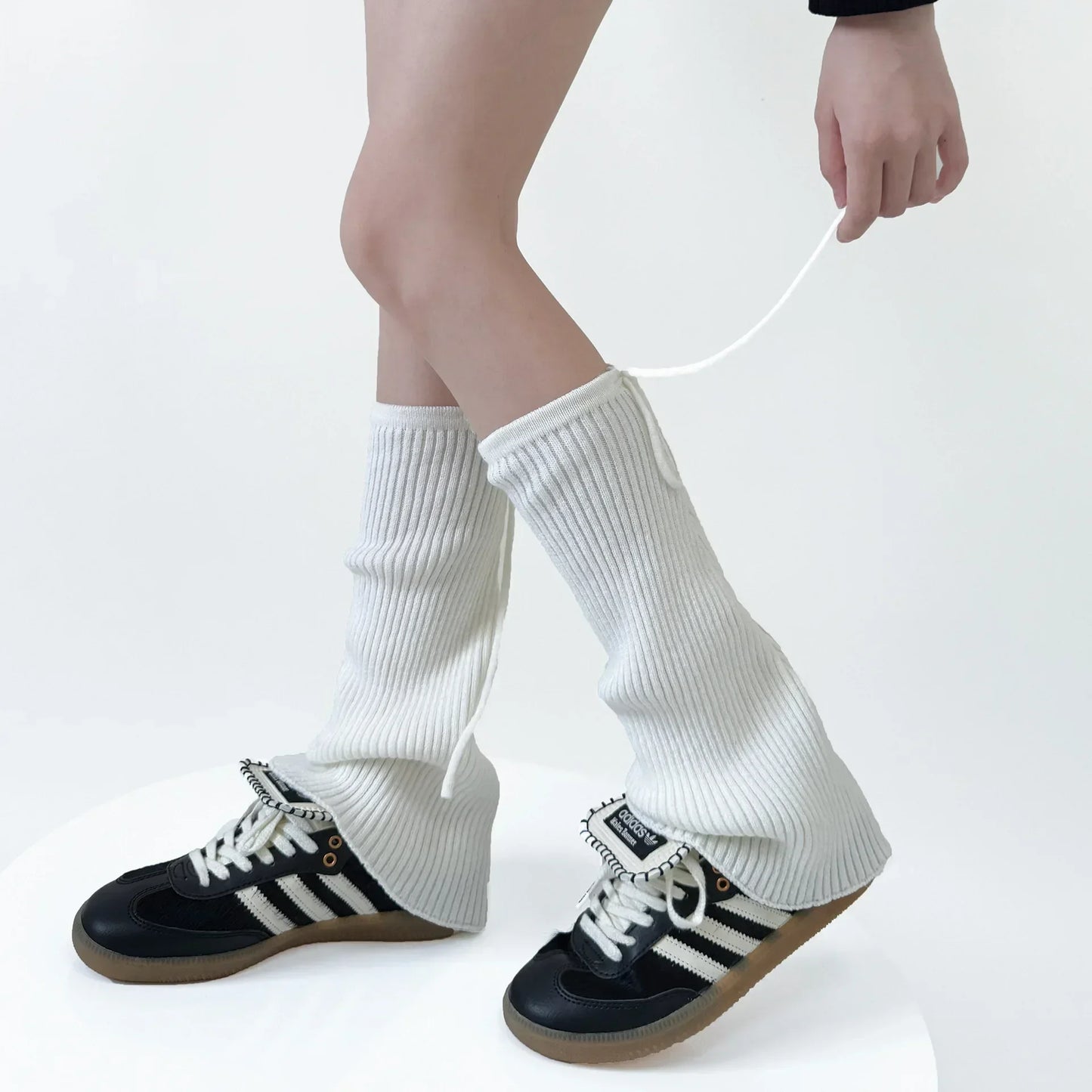 Gothic Knitted Strappy Flared Sock