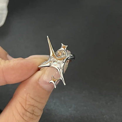 Kpop Goth Geometric Gothic Star Ring