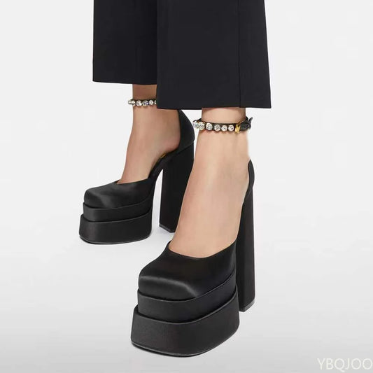 Retro Mary Jane Chunky Gothic High Heel