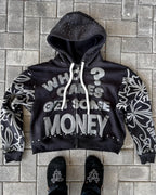 Gothic Star Alphabet Zip Hoodie