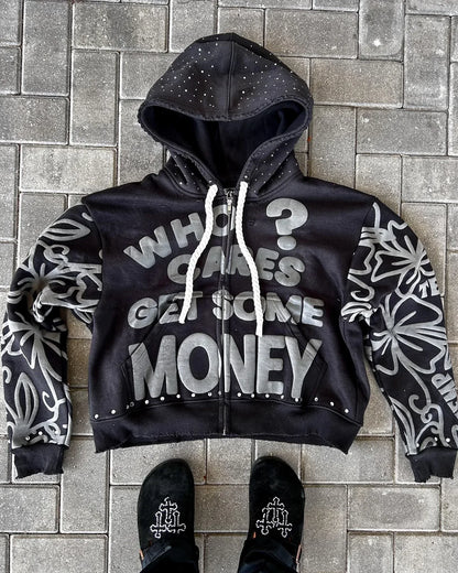Gothic Star Alphabet Zip Hoodie