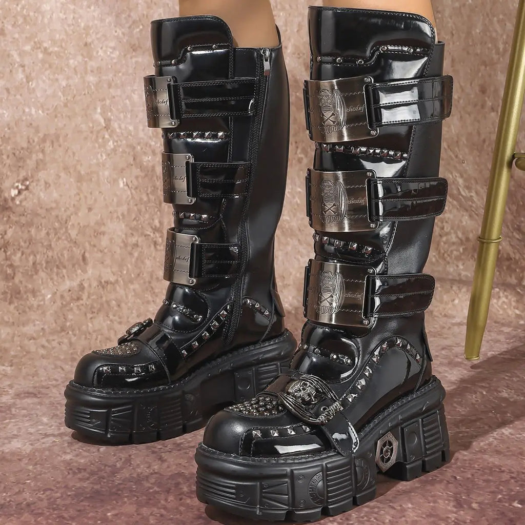 Premium Metal Dark Punk Gothic Chelsea Boot