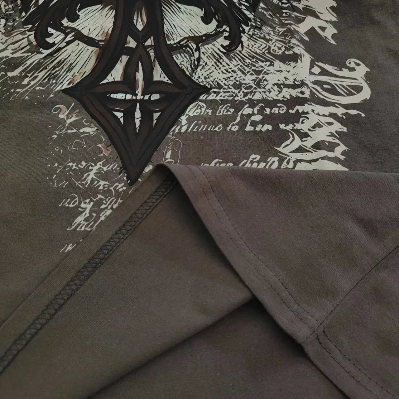 Wing Pattern Gothic Cotton T-shirt