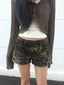 Rivet Lace-up Leather Short