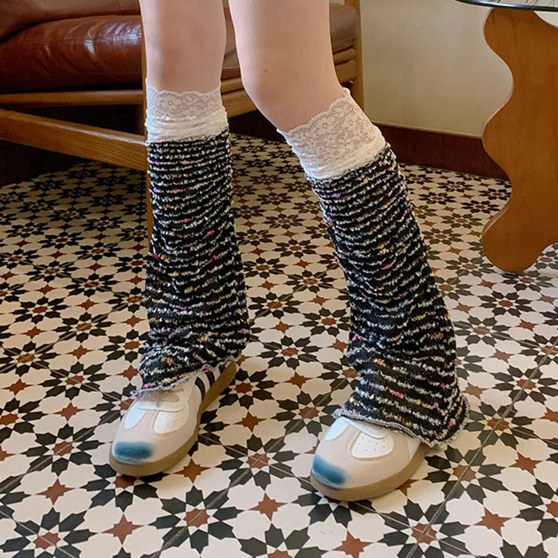 Gothic Rainbow Patchwork Lace Sock
