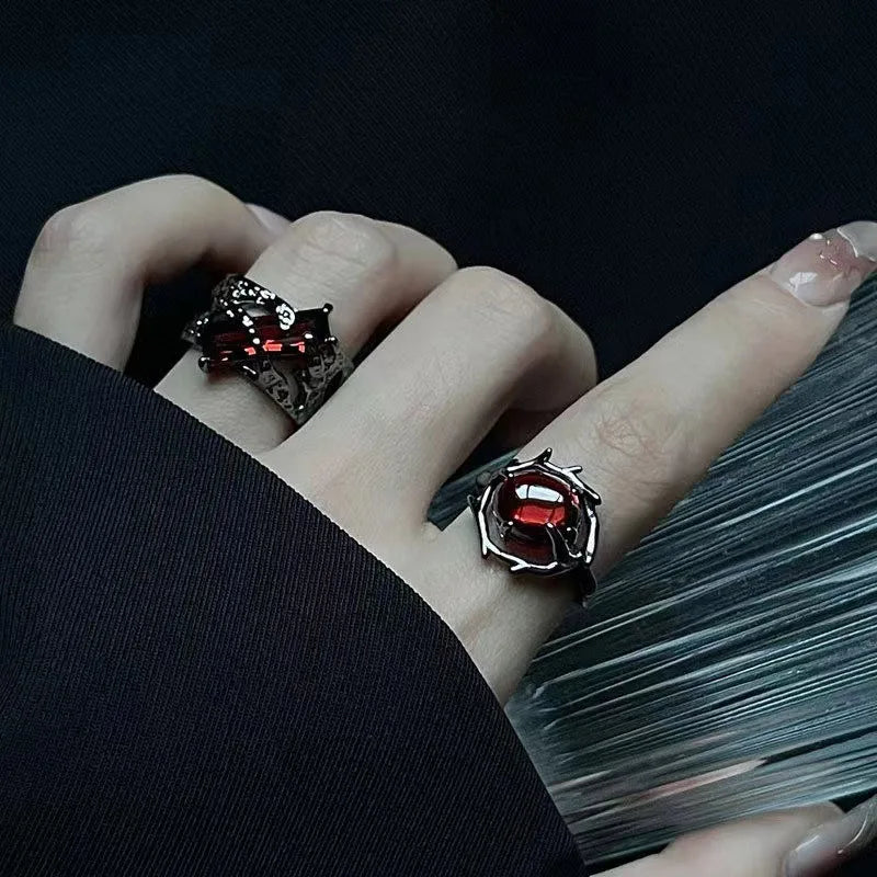 Black Gothic Ruby Ring Main image