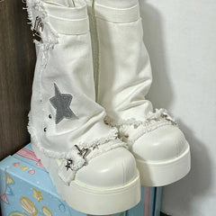 Sweet Lolita Canvas Y2K High-Heeled Gothic Boot
