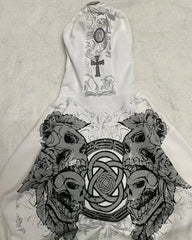 Y2K Gothic Skull Zipper Hoodie