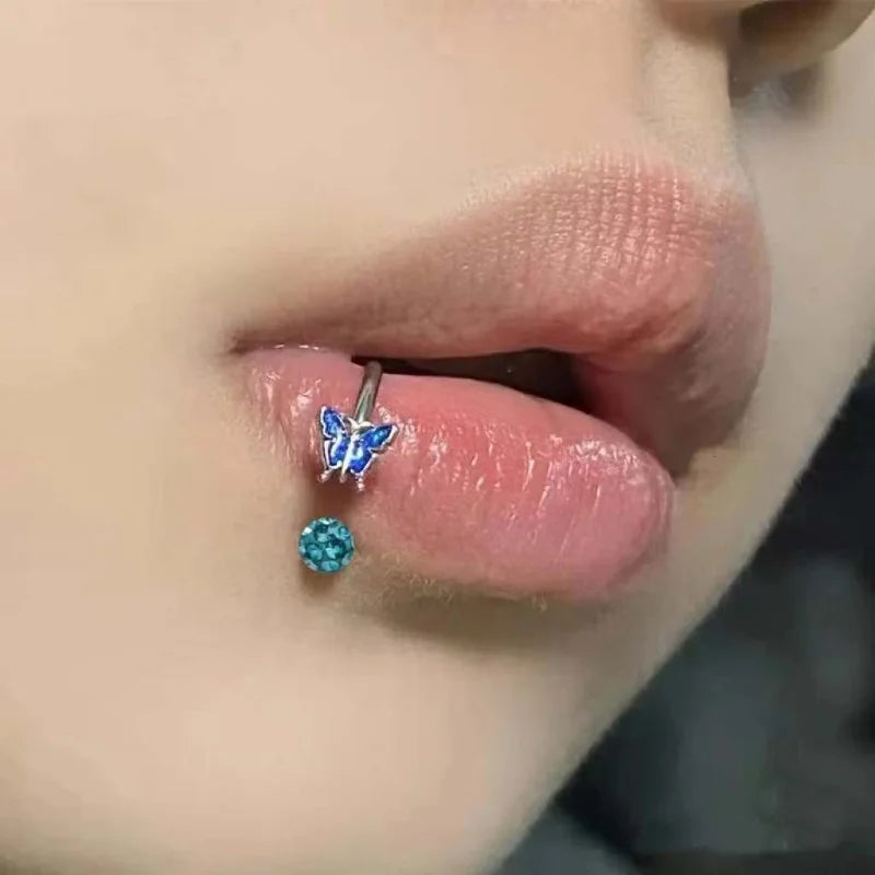 Butterfly Crystal Labret Lip Stud Main image
