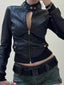 Black Zipper Crop Jacket
