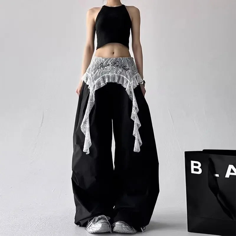 Lace Patchwork Wide Leg Pants Secondary image