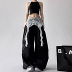 Lace Patchwork Wide Leg Pants