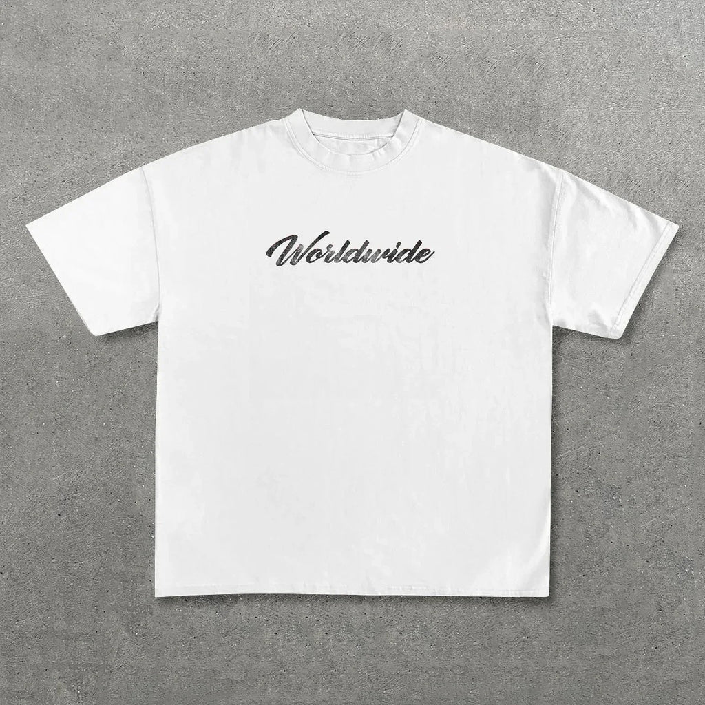 Hip Hop Letter Print Cotton Oversized T-shirt