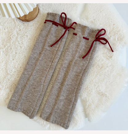 Gothic Bow Vintage Knit Wool Sock