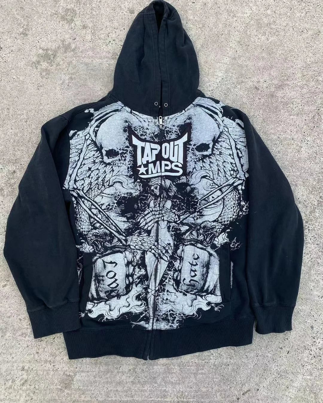 Gothic Skull Print Punk Hoodie Main image