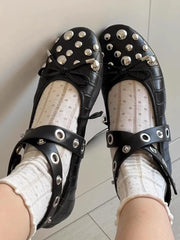 Vintage Rivet Metal Flats Casual Sneaker Flat